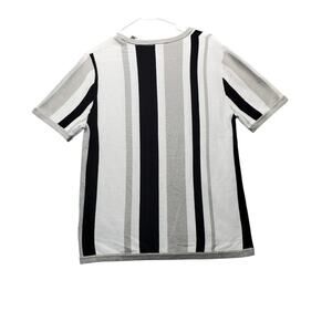 Magaschoni Women's luxury black/gray striped sweater size Large office church